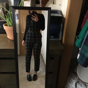 Forever 21, size small, plaid overalls